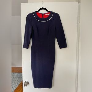 Boden navy blue zip-back dress US size 4